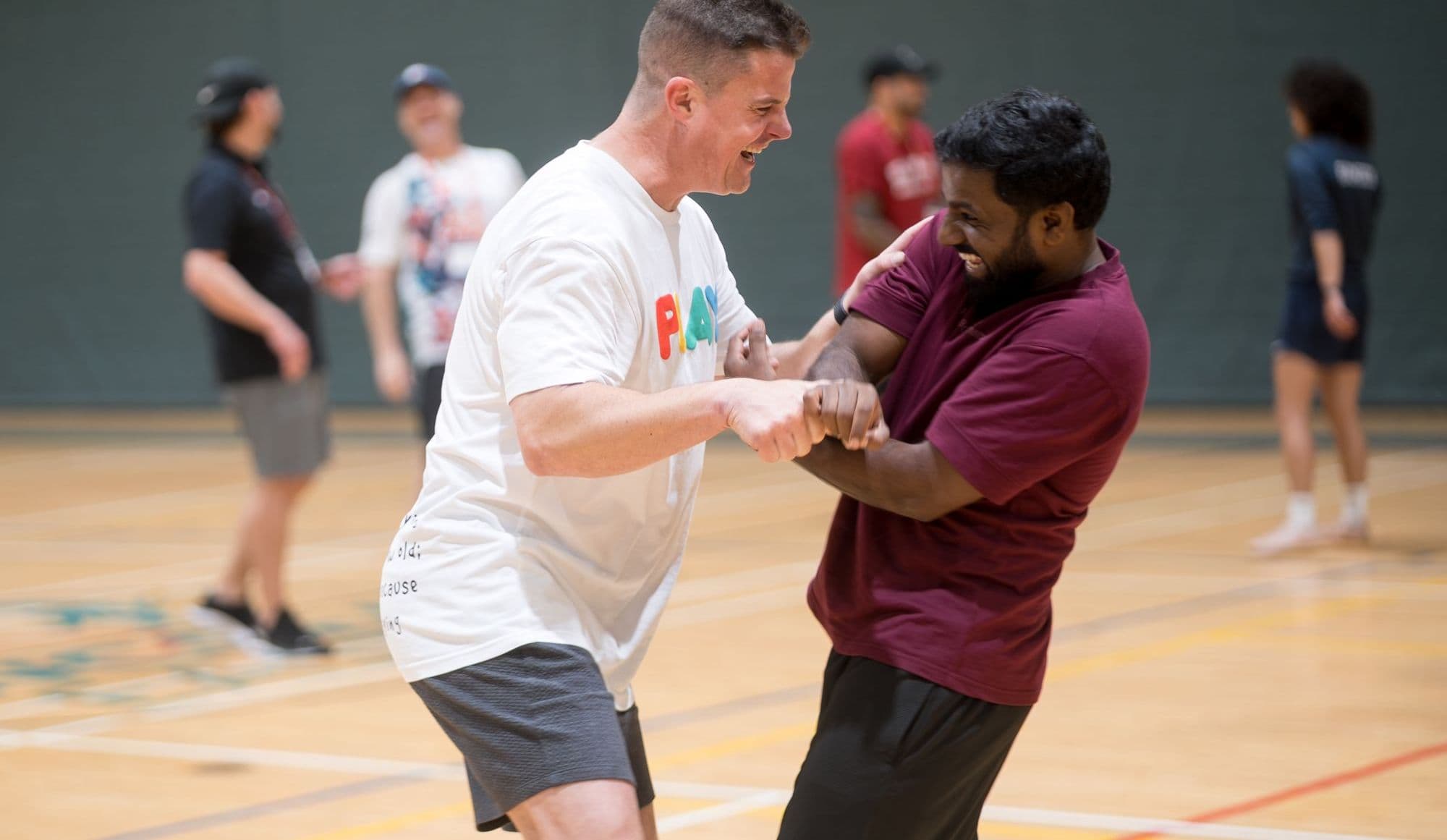 Two colleagues in a partner challenge